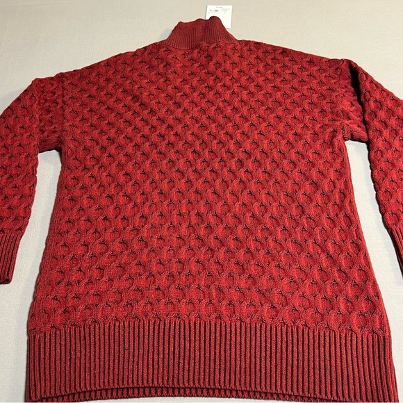 Knox Rose Sweater Women’s Small NWT | Textured Mock Neck Pullover Red Cozy Knit - Picture 11 of 14
